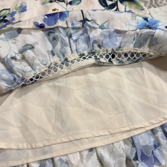 (T6) NEW Foxiedox Ressie Blue Floral Dress with Ruffles Size S - Picture 15 of 16